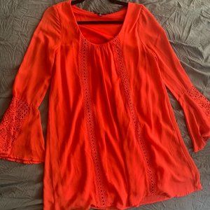 Sequin Hearts Bright Orange Dress